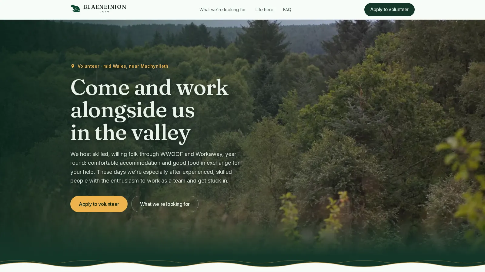 Blaeneinion Volunteering site